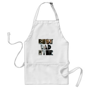 Tablier Calligraphie photo moderne de Best Papa Jamais