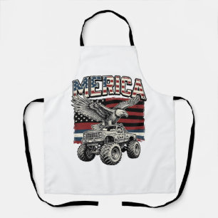 Tablier Camion Monstre Aigle Américain Vintage Patriotique