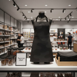 Tablier Camo élégant Noir foncé profond Tons Charbon Moder