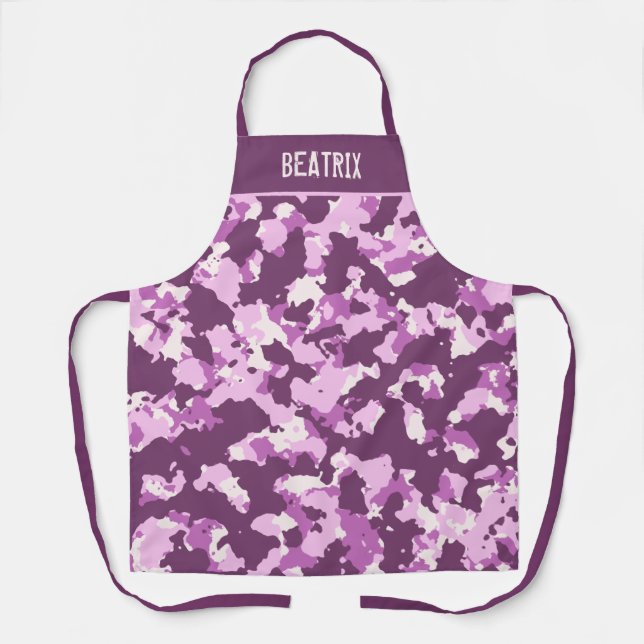 Tablier Camo rose rose personnalisé (Recto)