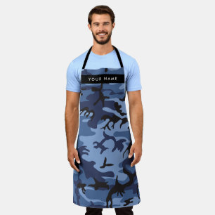 Tablier Camouflage bleu marine Votre nom Personnalisez