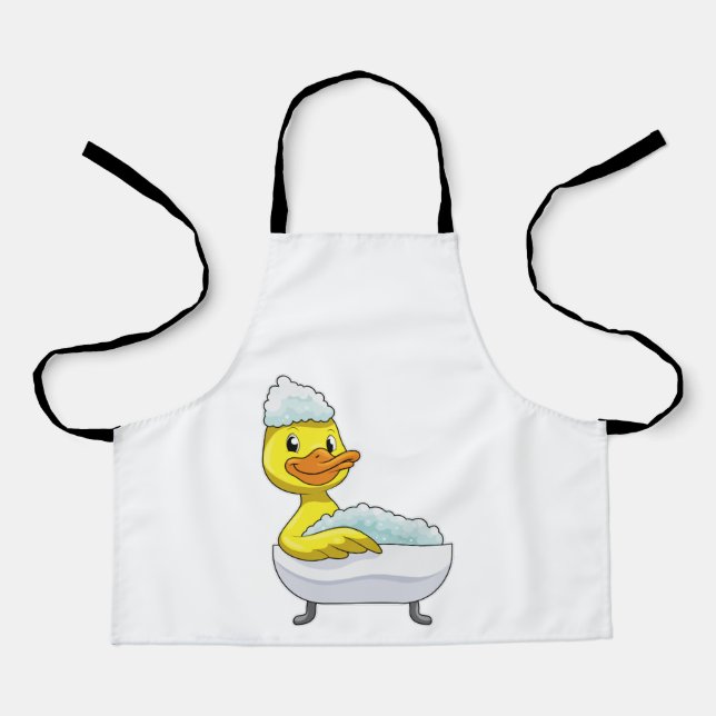 Tablier Canard à la baignade avec baignoire et mousse (Recto)
