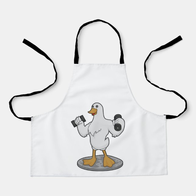 Tablier Canard comme Bodybuilder avec des cloches (Recto)