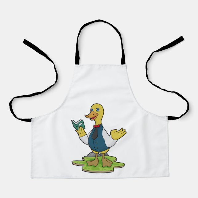Tablier Canard comme enseignant avec livre (Recto)