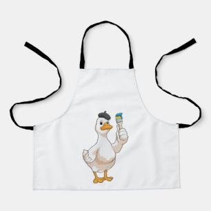 Tablier Canard comme peintre avec pinceau