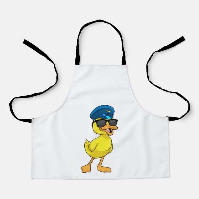Tablier Canard comme pilote avec casquette pilote (Recto)
