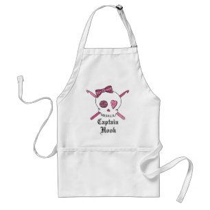 Tablier Capitaine Hook Skull et crochets de crochet (rose)