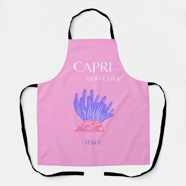 Tablier Capri, Italie, Preppy, rose (Recto)