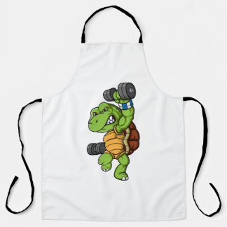 Tablier caractère de tortue avec haltères