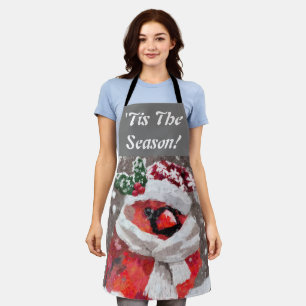 Tablier Cardinal Bird Scarf & Casquette en Noël de neige