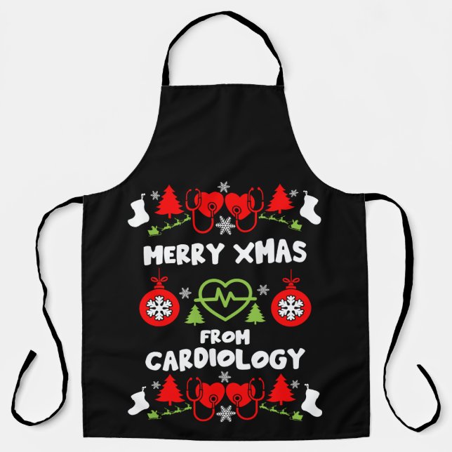 Tablier Cardiologie Noël Cadeaux Médicales du personnel (Recto)