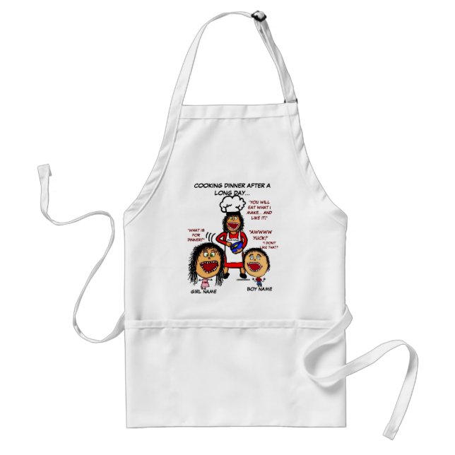 Tablier Caricature Cuisine de maman en colère (Devant)
