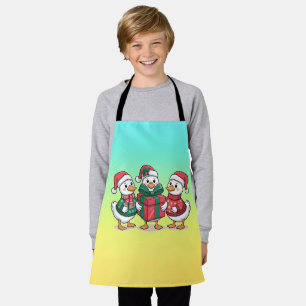 Tablier Caricature de canards de Noël mignons Art-68105