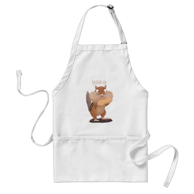 Tablier Caricature de chipmunk à grosses joues mignonnes (Devant)