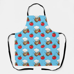 Tablier Caricature de Chouette à Cuisine mignonne