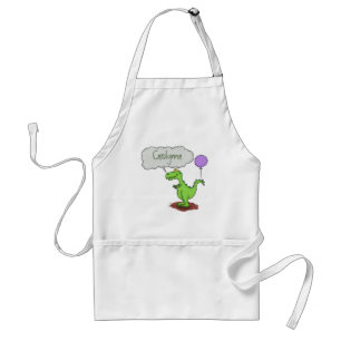 Tablier Caricature de dragon dragon drôle et vert respiran