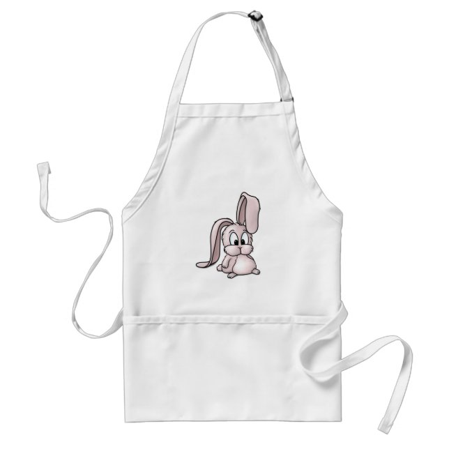 Tablier Caricature de lapin rose mignon (Devant)