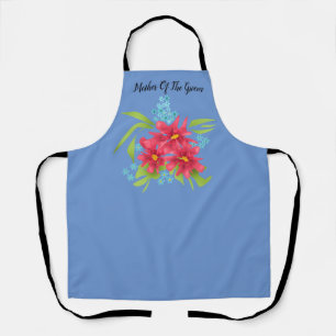 Tablier Caricature de motifs floraux mignon fleurs rouges