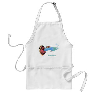 Tablier Caricature de poisson tropical guppy très chic