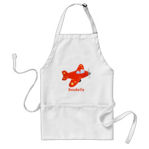 Tablier Caricature de vol d'avion rouge mignon