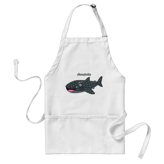 Tablier Caricature joli requin baleine joyeux (Devant)