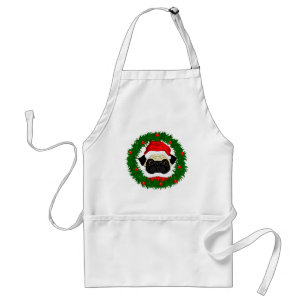 Tablier Carlin de Noël mignon Père Noël en couronne