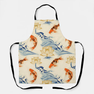 Tablier Carpe Koï et motif sans couture de lotus