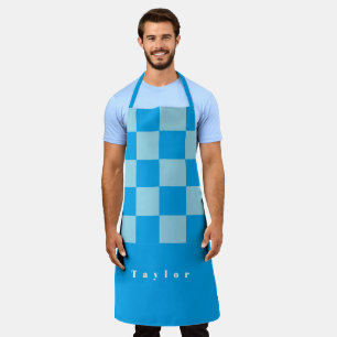 Tablier Carré bleu foncé et clair bloque motif