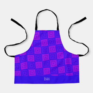 Tablier Carré et Carré Violet bleu Motif minimal