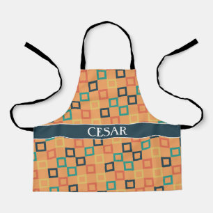Tablier Carré Peach Blue Minimal Motif