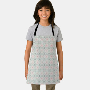 Tablier Carreaux Floraux Pastel Verts