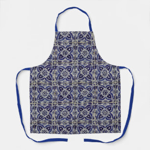 Tablier Carrelage italien rustique Azulejo bleu blanc géom
