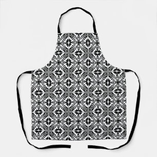 Tablier Carrelage marocain, blanc avec arrière - plan noi