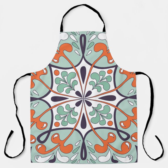 Tablier Carrelage marocain oriental Design floral (Recto)