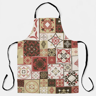 Tablier Carrelage MOTIF de style marsala-marron-beige maro