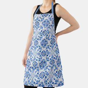 Tablier Carrelage portugais Bleu méditerranéen Floral