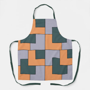 Tablier Carrés géométriques violet vert orange Géométrique