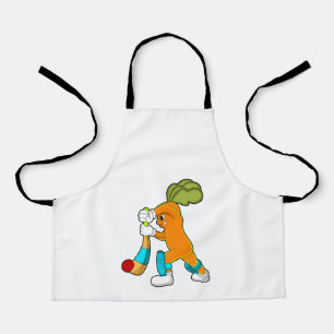 Tablier Carrot at cricket with cricket bat