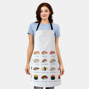 Tablier Carte Sushi Aquarelle