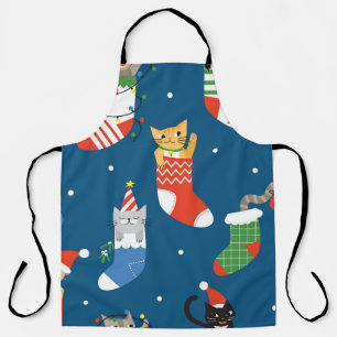 Tablier Cartographie de Noël Chats Motif mignon