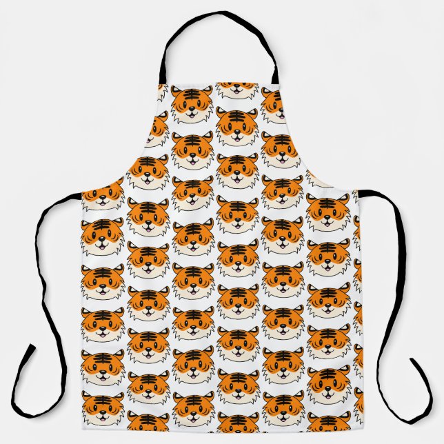 Tablier Carton doux et souriant tigre (Recto)