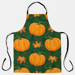 Tablier Carton orange Citrouille et érable d'automne tomb
