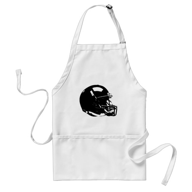 Tablier Casque noir blanc Pop Art Football (Devant)