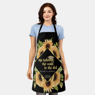Tablier Casquette de diplômé Tournesols Brillant