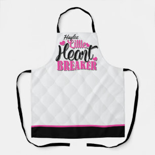 Tablier Casse-cœur rose personnalisé NOM