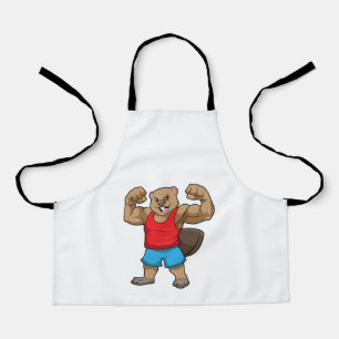 Tablier Castor en Bodybuilder avec gros bras