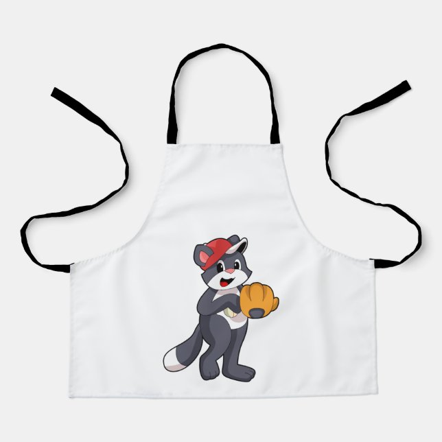 Tablier Cat à base-ball avec ballon de baseball (Recto)