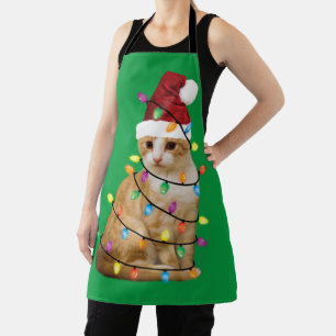 Tablier Cat Christmas Tree Père Noël Funny Xmas Amoureux d