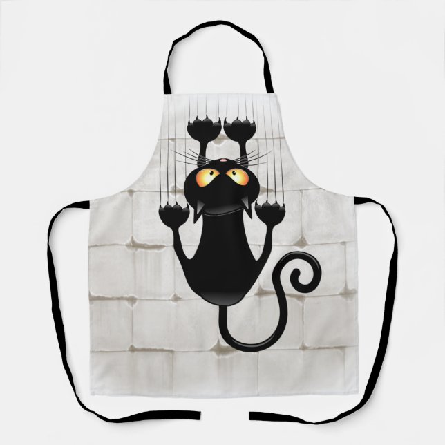 Tablier Cat Falling down fun dessin personnage (Recto)