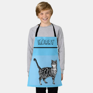 Tablier Cat Tabby Motif Pastel Chats Enfants Garçons Viole